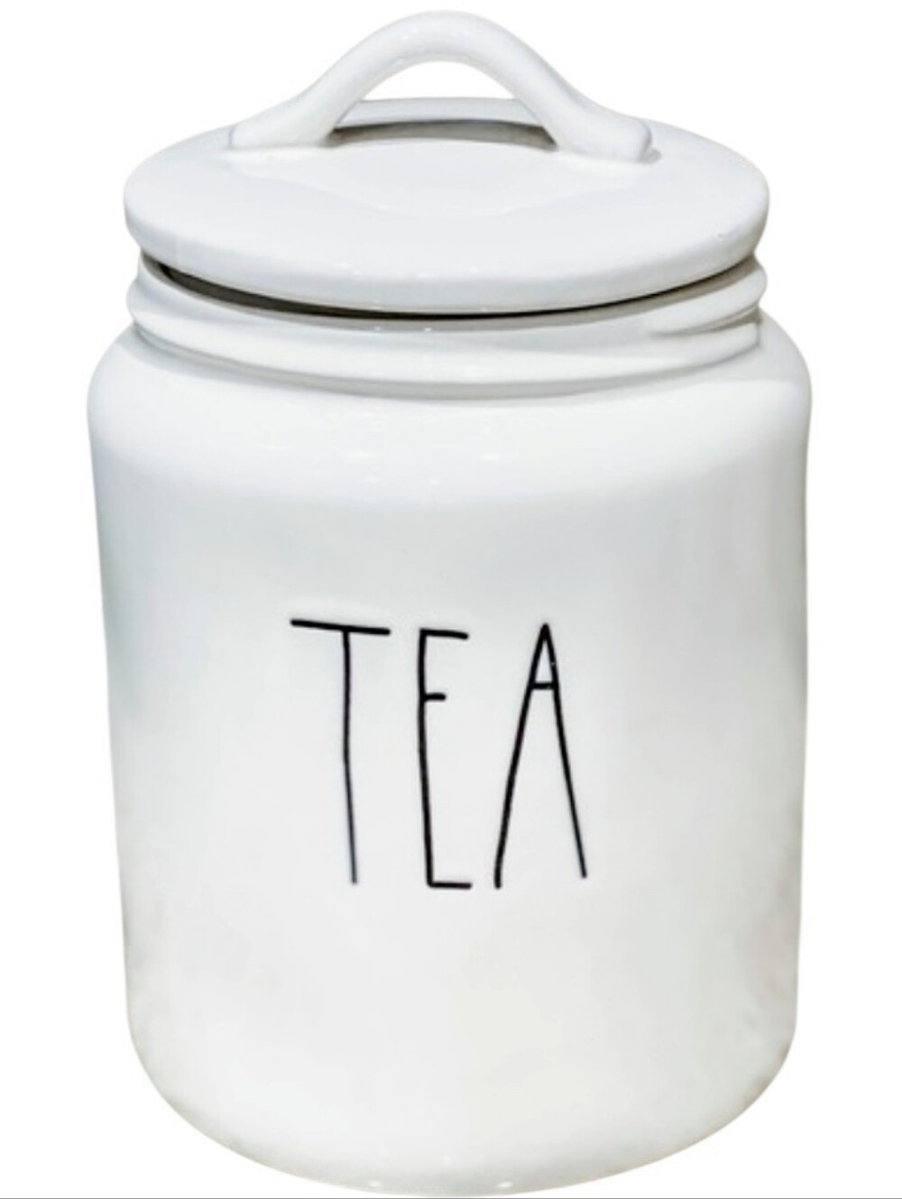 Rae Dunn TEA Canister -7" tall - 3.75" diameter Artesan Collection By Magenta